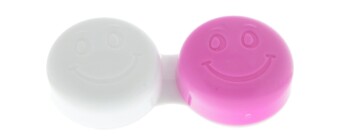 Kontaktlinsenbehälter Smiley rosa