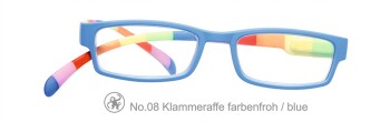 Lesebrille No.08 Klammeraffe _ farbenfroh blue