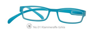 Lesebrille No.01 Klammeraffe _ türkis / +1,00