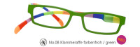 Lesebrille No.08 Klammeraffe farbenfroh green