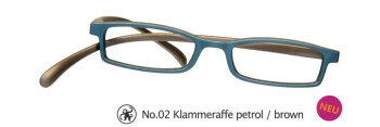 Lesebrille No.02 Klammeraffe petrol-brown