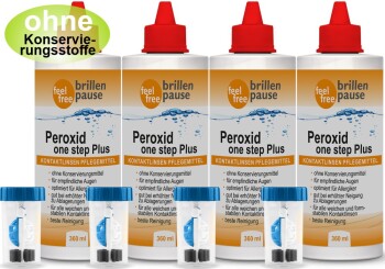 feel free Peroxid one step Plus NEU Kontaktlinsen Pflegemittel (4x 360ml)