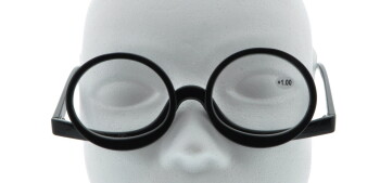 Schminkbrille / Hilfe Make-Up schwarz mit 2 beweglichen Gläsern mit Stärken