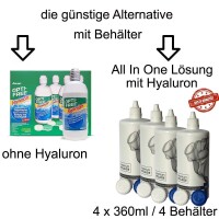 Alternative Ersatz f&uuml;r Opti Free Replenish Premium Pflege Kombil&ouml;sung Hyaluron 4x360ml/4Beh.
