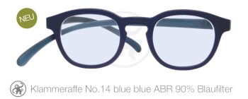 Lesebrille No.14 Klammeraffe blaufilter _ blue/blue