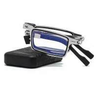 Klapp-Falt-Lesebrille eckig Blaulicht-Schutzbrille mit Etui +1,50